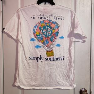 WHITE SIMPLY SOUTHERN TEE WITH GRAPHIC COLOR BACK